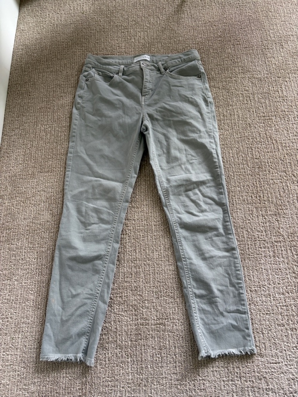 LOFT Skinny Pants in Light Sage Green
